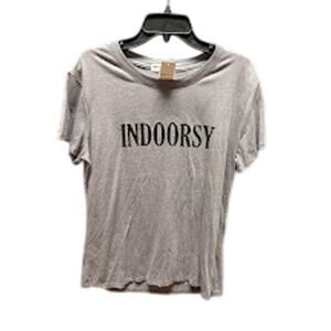 NWT Sub Urban Riot "Indoorsy" Graphic Tee Size Large in Gray Casual Summer